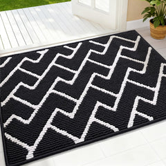 OLANLY Front Door Mat 32x20 deep black front view