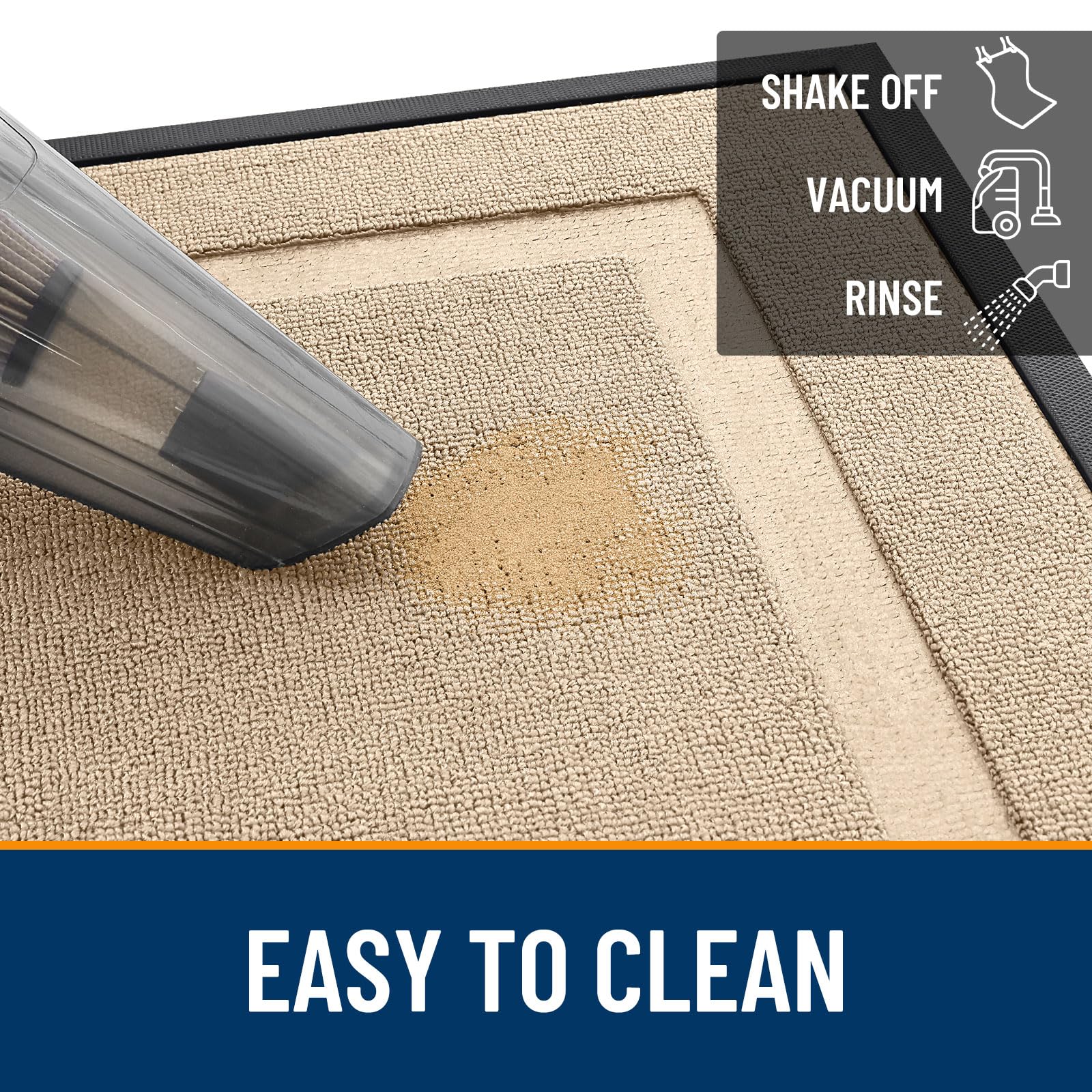 OLANLY Front Door Mat 33x21 in a mudroom setup