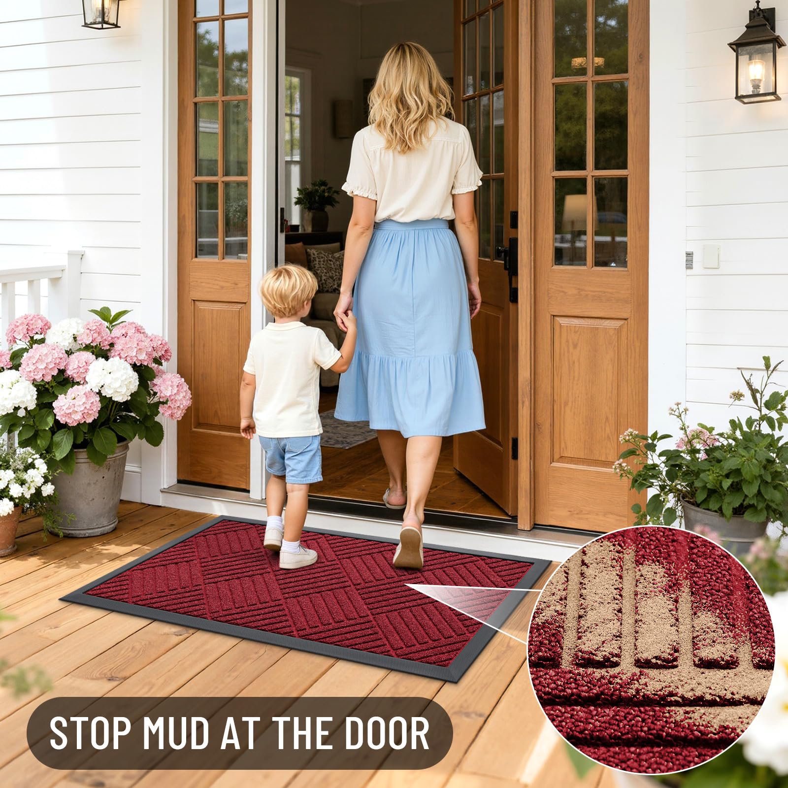 OLANLY Front Door Mat 35x23 captured dirt and moisture