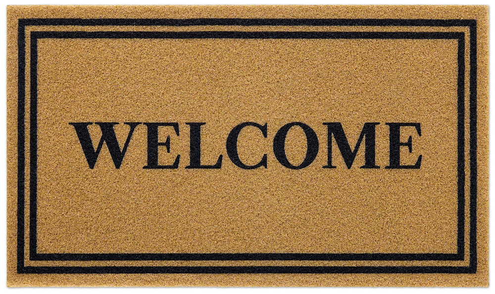 OLANLY Front Door Mat 35x23 close-up of eye-catching lettering