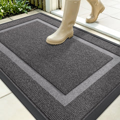 OLANLY Front Door Mat 35x23 dark grey front view