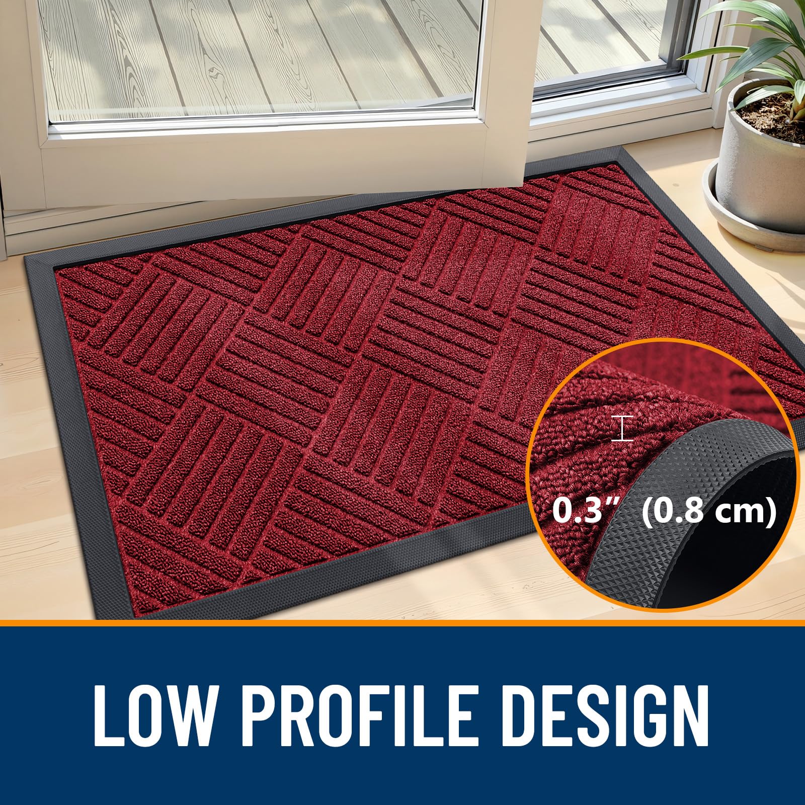 OLANLY Front Door Mat 35x23 inside an entryway