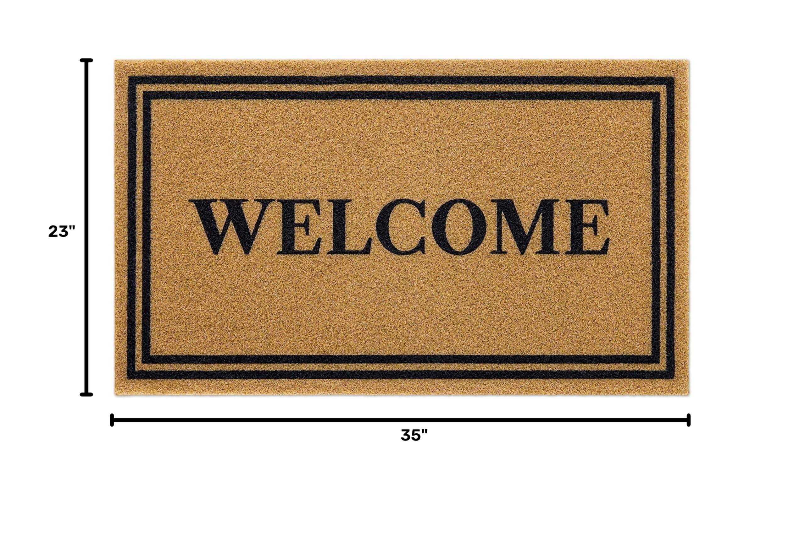 OLANLY Front Door Mat 35x23 side view with PVC backing