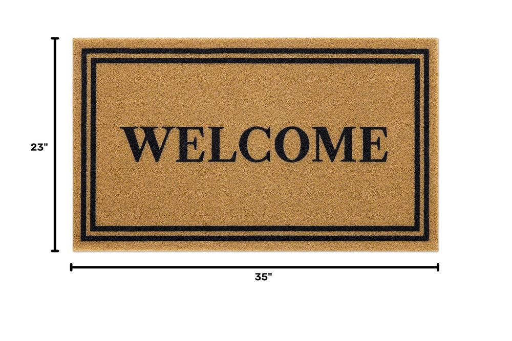 OLANLY Front Door Mat 35x23 side view with PVC backing
