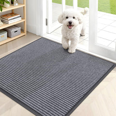 OLANLY Front Door Mat 35x30 light gray front view