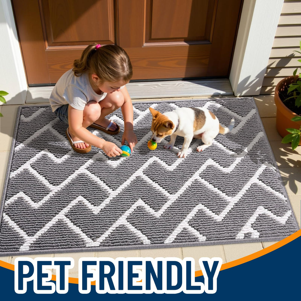 OLANLY Front Door Mat 36x24 in front of a door