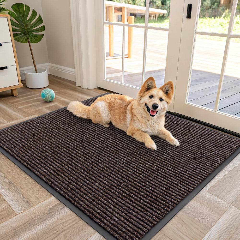 OLANLY Front Door Mat 40x32 tan colour front view