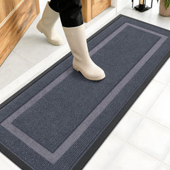 OLANLY Front Door Mat 47x17 light grey front view