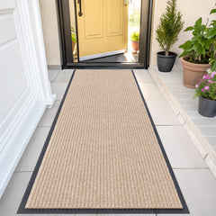 OLANLY Front Door Mat 47x23 beige model front view