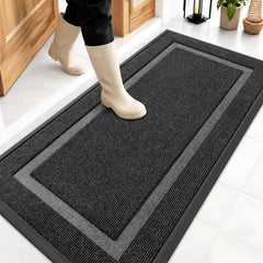 OLANLY Front Door Mat 47x23 black front view