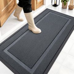 OLANLY Front Door Mat 47x23 charcoal gray front view