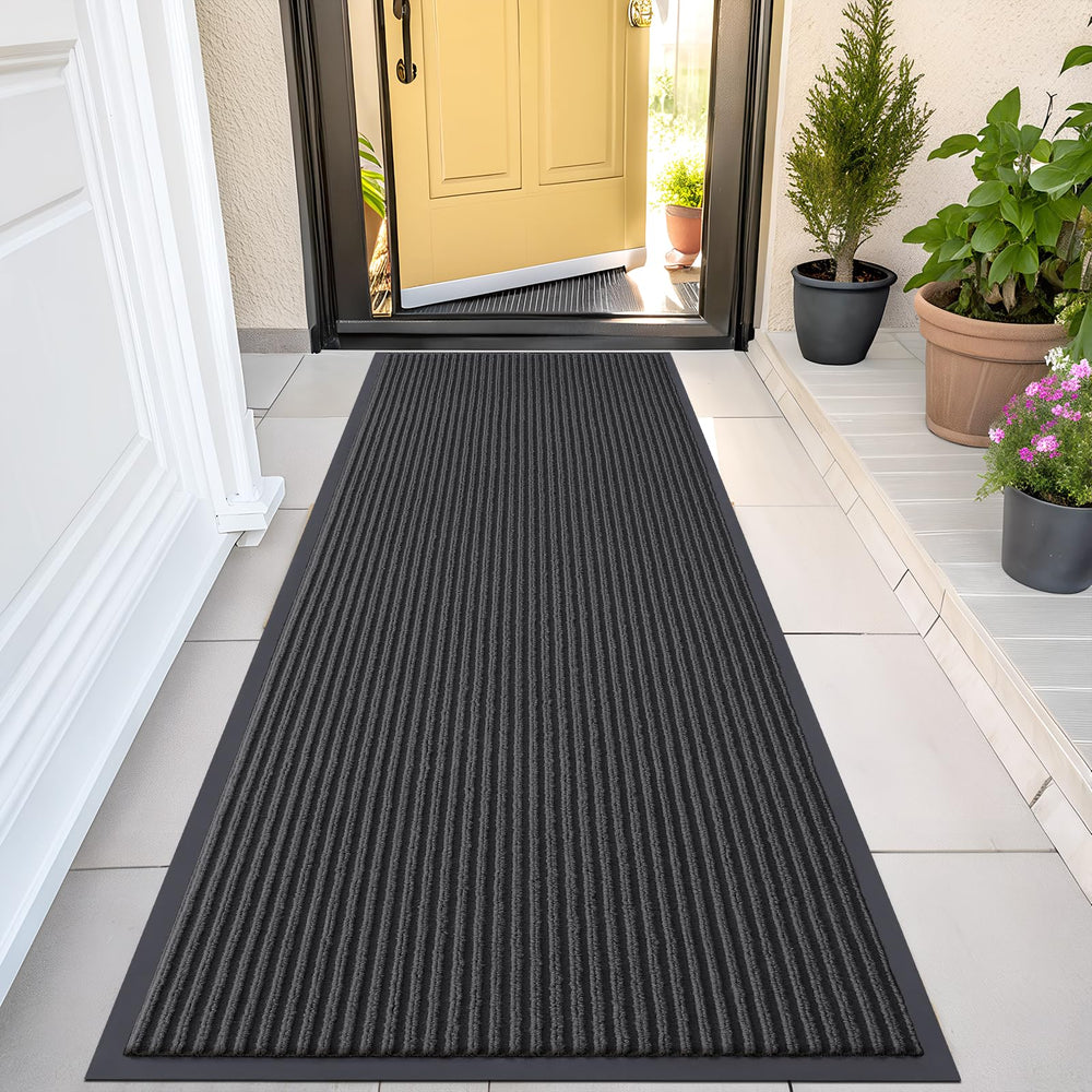 OLANLY Front Door Mat 47x23 charcoal grey front view