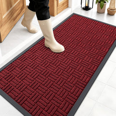 OLANLY Front Door Mat 47x23 front view with rubber backing
