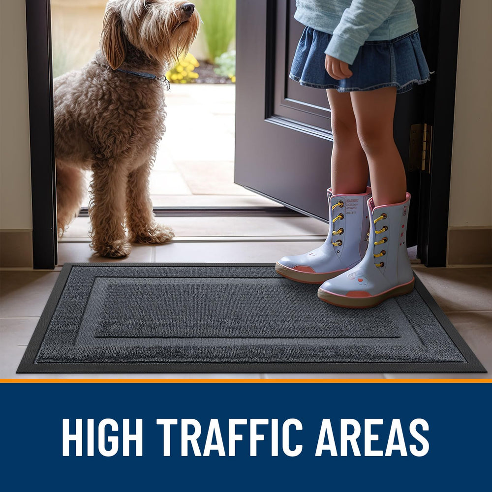 OLANLY Front Door Mat 47x23 with natural rubber backing