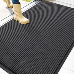 OLANLY Front Door Mat 47x32 charcoal grey front view