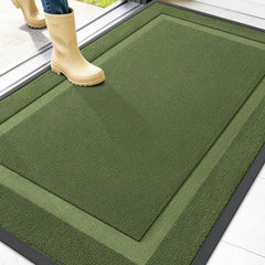 OLANLY Front Door Mat 47x32 classic green front view