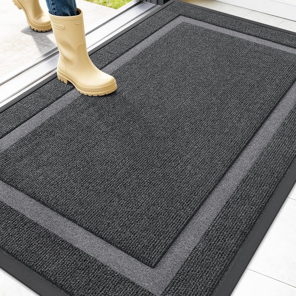 OLANLY Front Door Mat 47x32 grey model front view