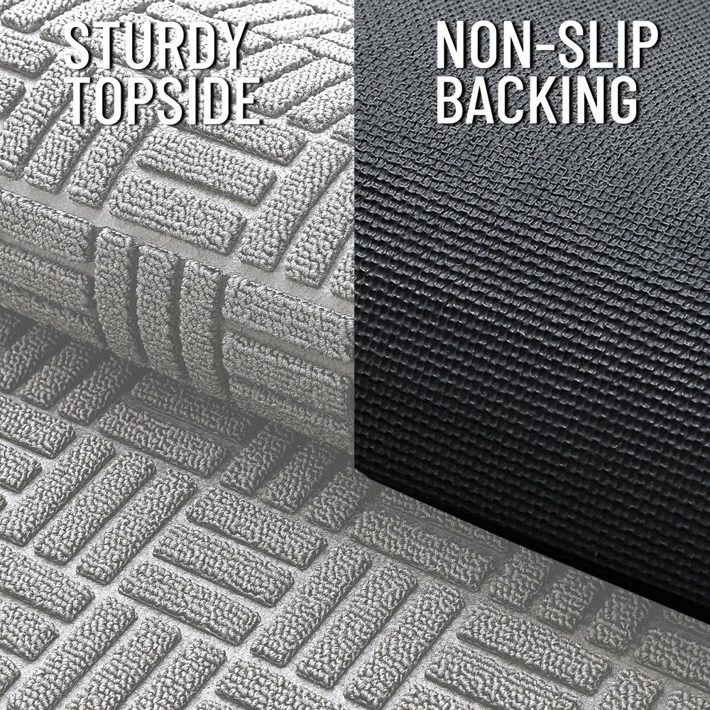OLANLY Front Door Mat 47x32 light gray rubber backing
