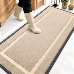 OLANLY Front Door Mat 59" x 23" off-white color front view