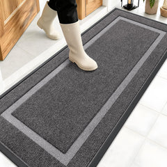 OLANLY Front Door Mat 59x20 dark grey front view