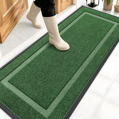 OLANLY Front Door Mat 59x20 green model front view