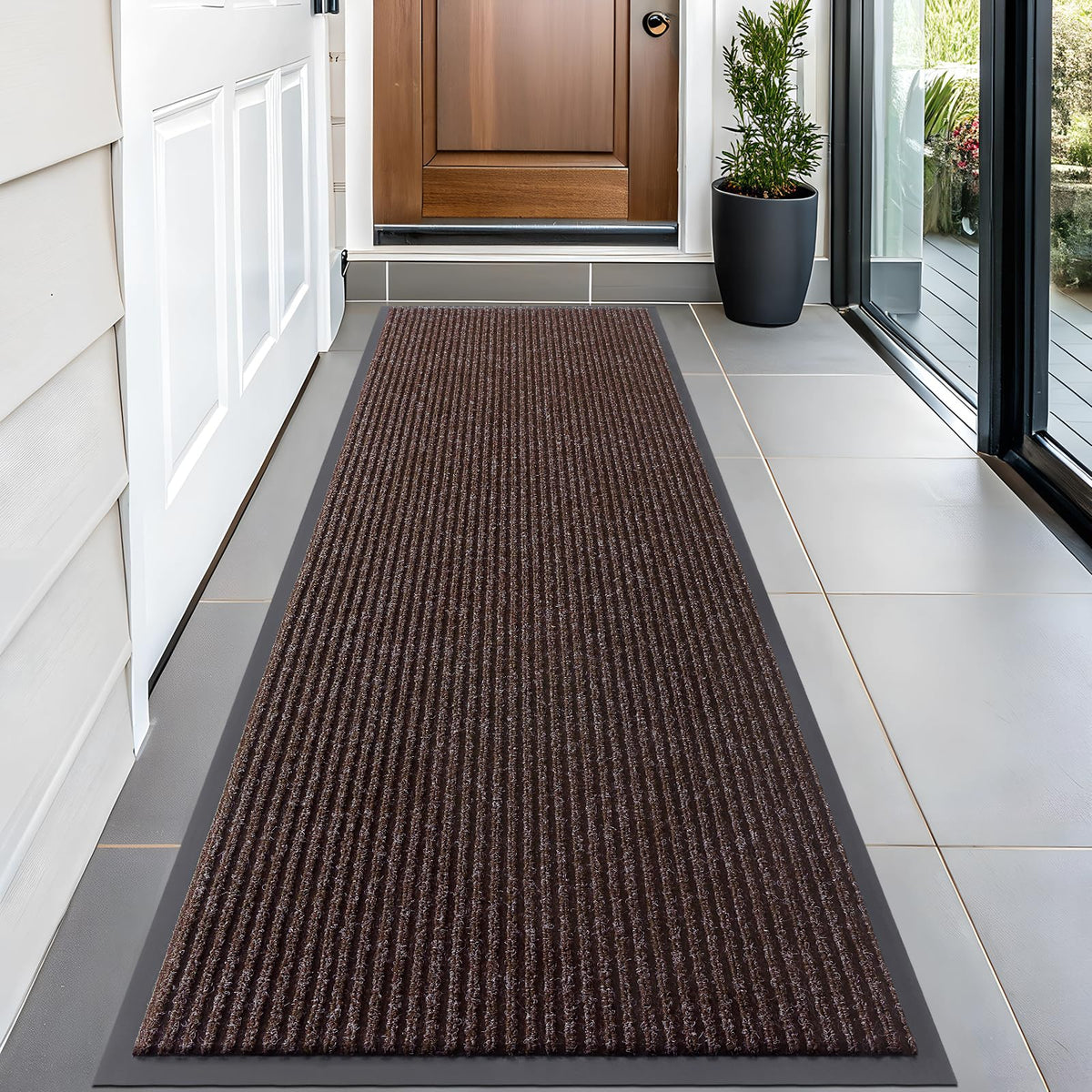 OLANLY Front Door Mat 59x20 tan colour front view