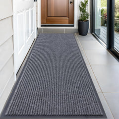 OLANLY Front Door Mat 59x23 grey with modern stripe pattern