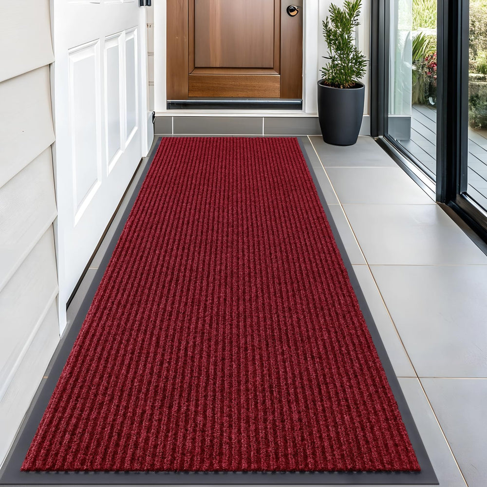 OLANLY Front Door Mat 59x23 wine red front view