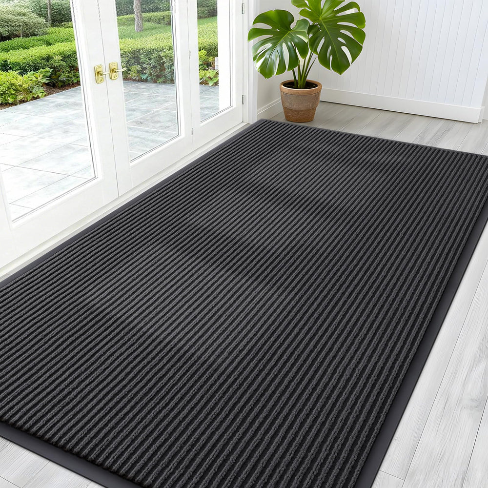 OLANLY Front Door Mat 59x30 charcoal grey front view