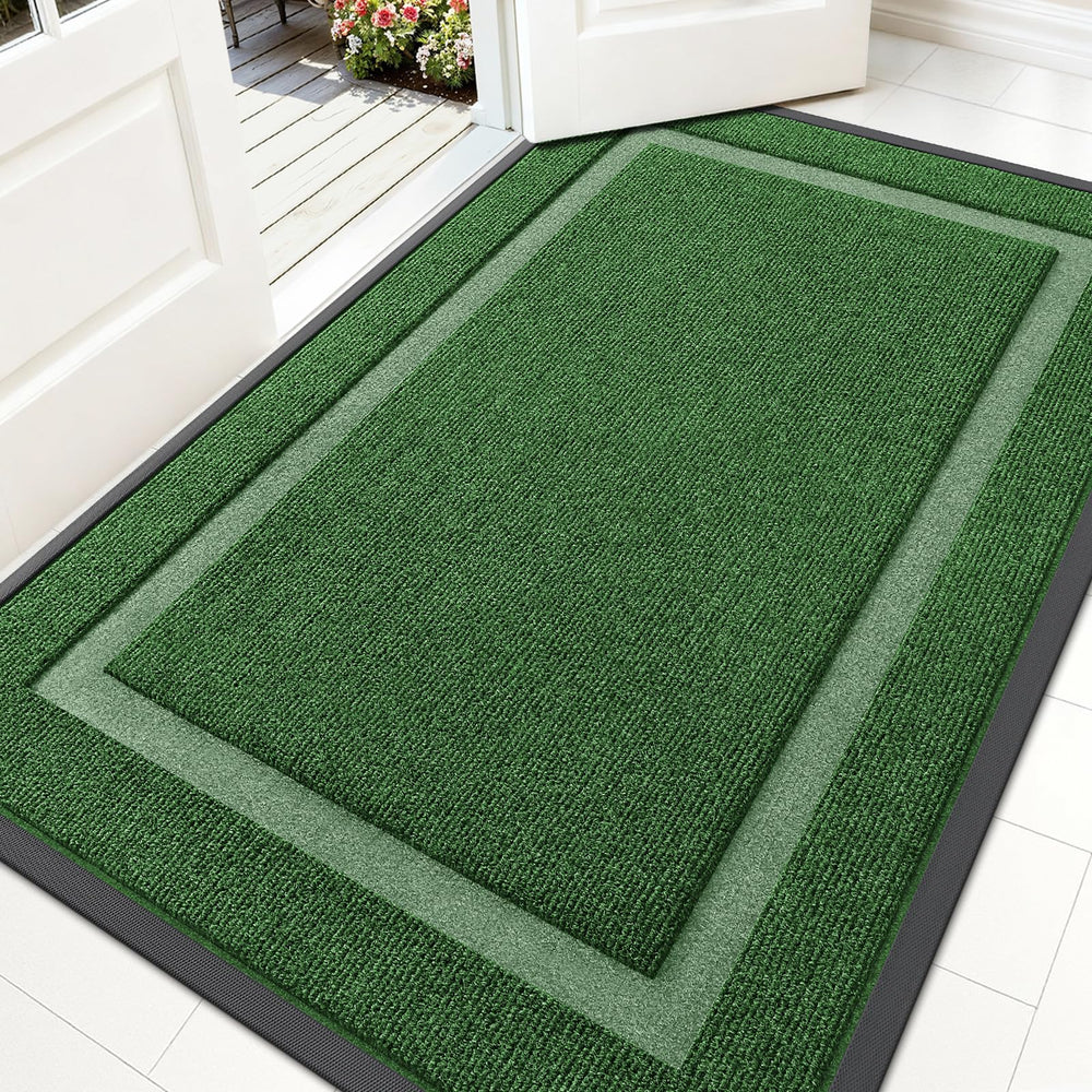 OLANLY Front Door Mat 59x30 green design front view
