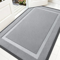 OLANLY Front Door Mat 59x34 Ash Gray front view