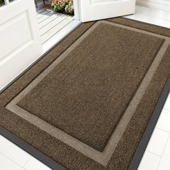 OLANLY Front Door Mat 59x34 brown design front view