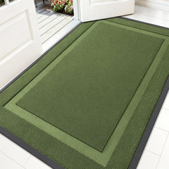 OLANLY Front Door Mat 59x34 Classic Green front view