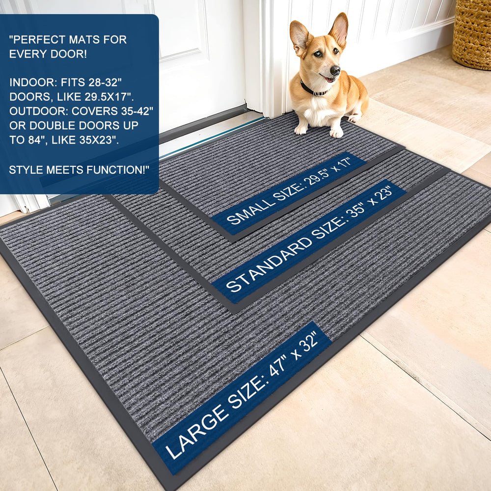OLANLY Front Door Mat 59x34 grey side view