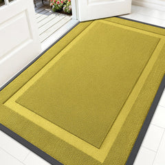 OLANLY Front Door Mat 59x34 lime green front view