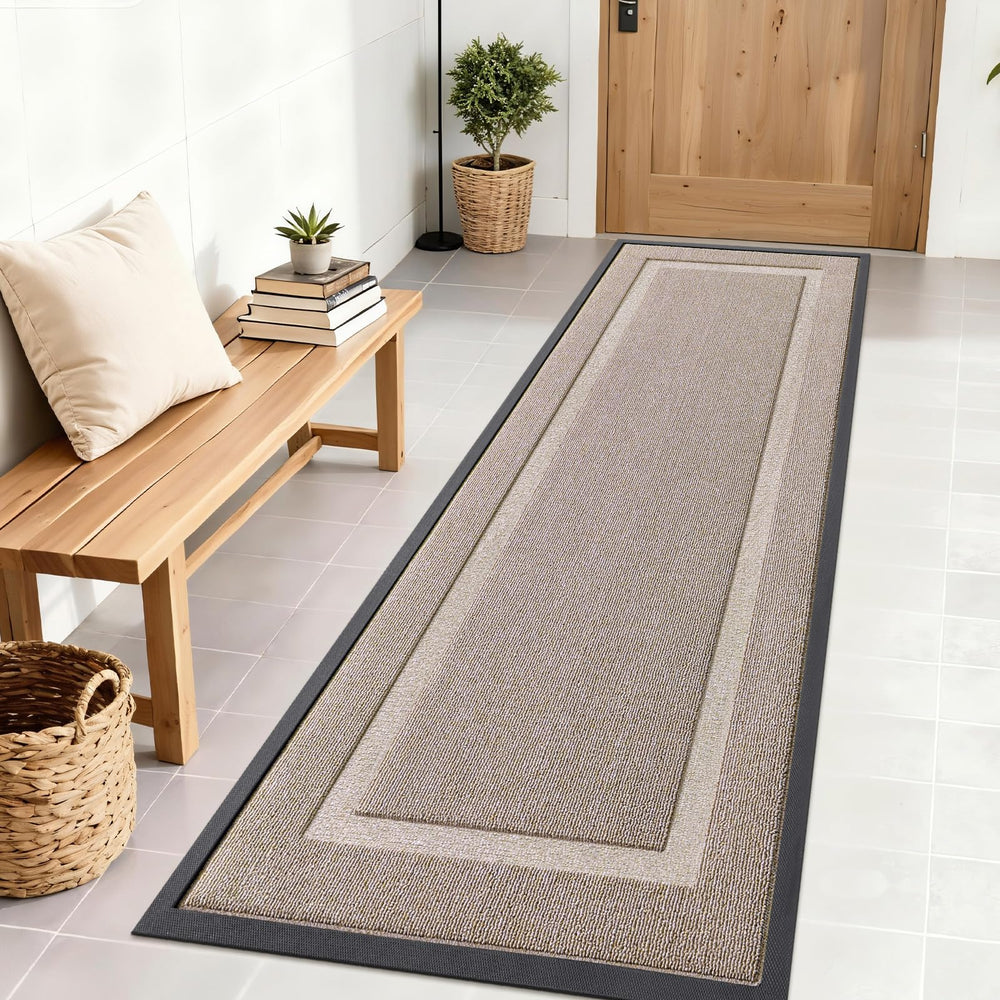 OLANLY Front Door Mat 71x23 Camel front view