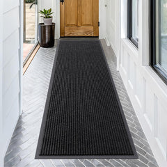 OLANLY Front Door Mat 71x23 off-black front view