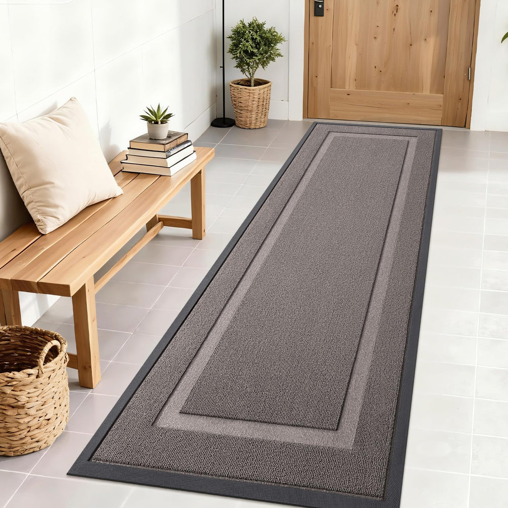 OLANLY Front Door Mat 71x23 taupe front view