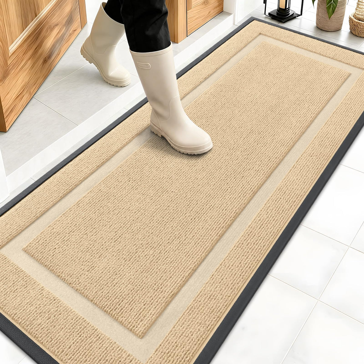 OLANLY Front Door Mat beige 59x20 inches front view