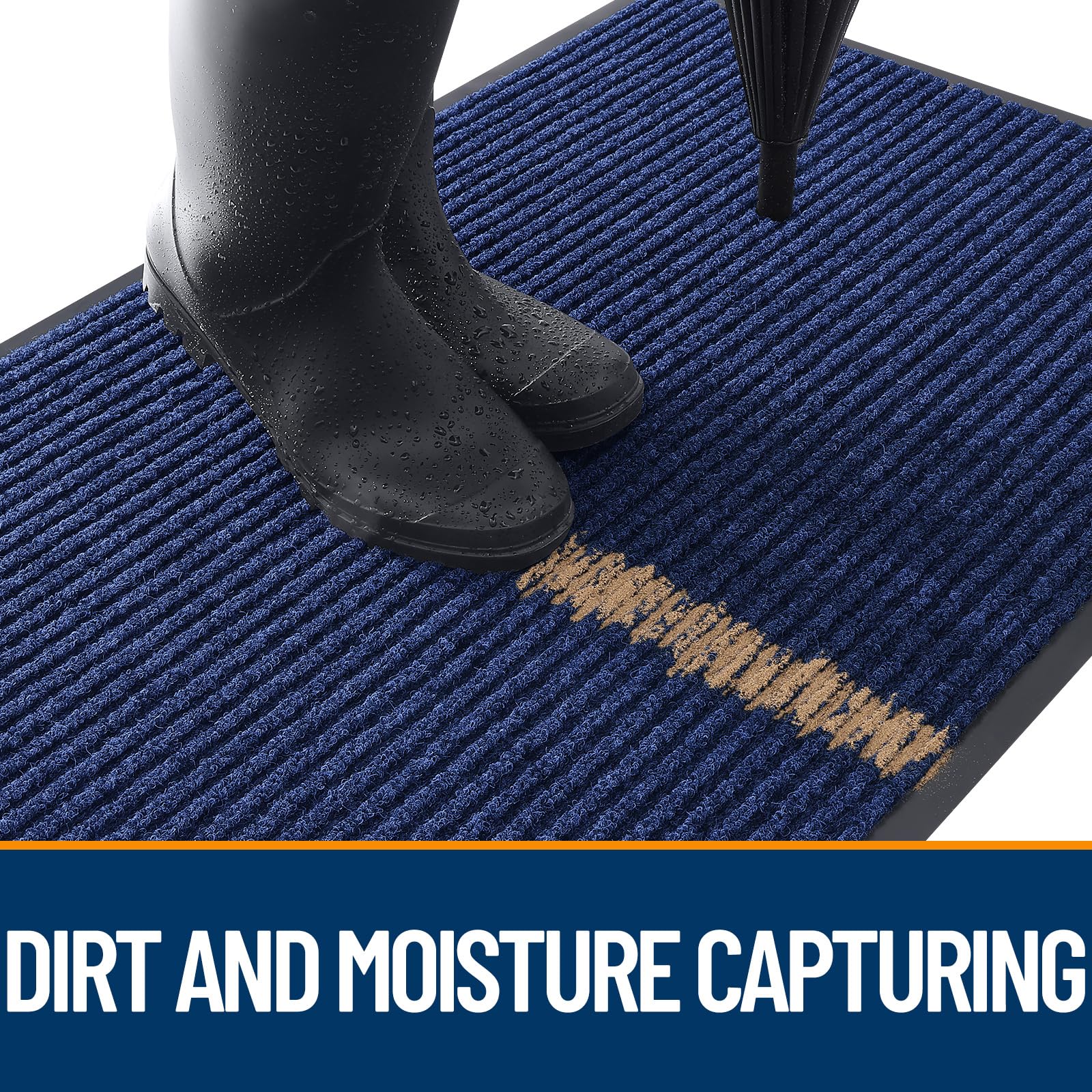 OLANLY Front Door Mat being cleaned with a vacuum