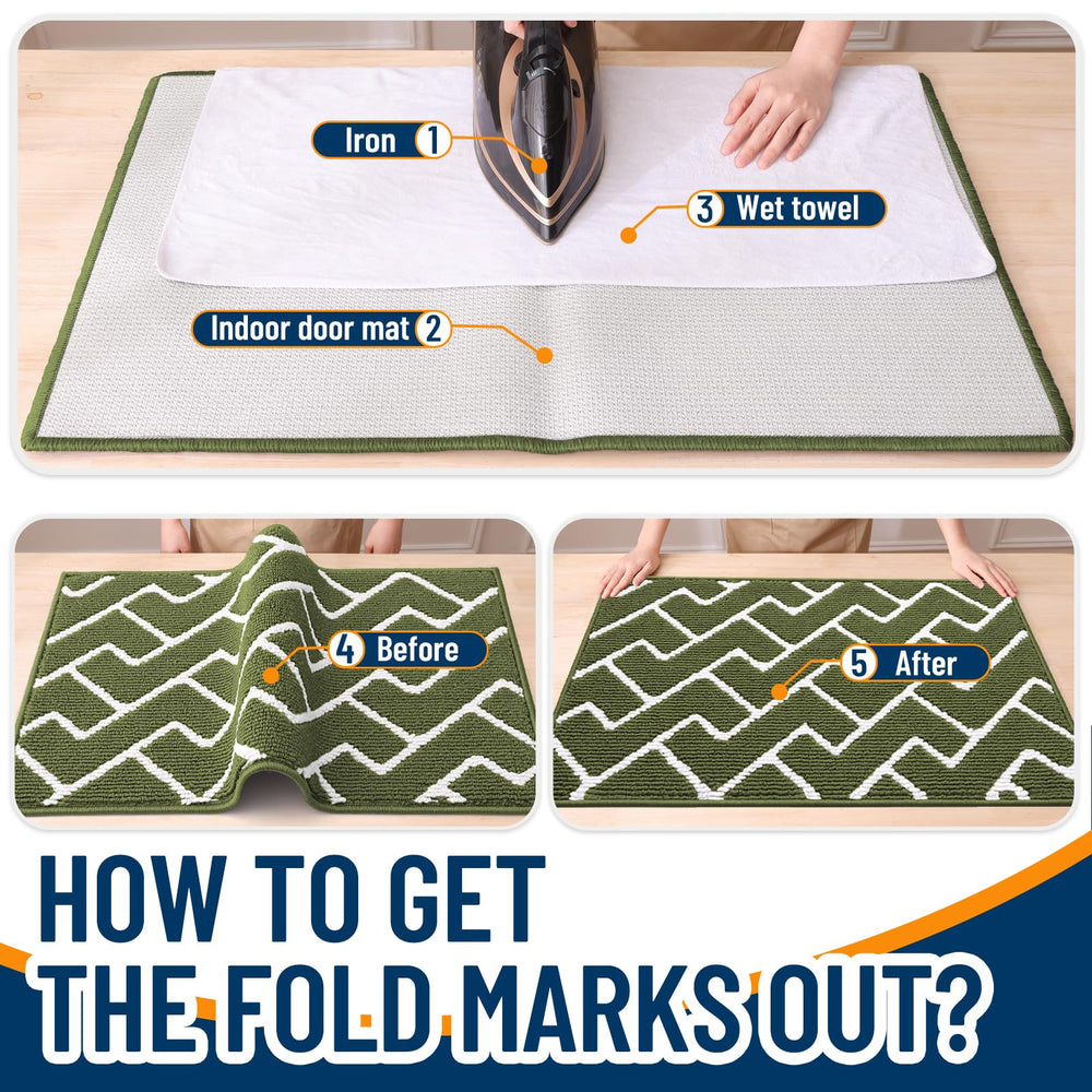 OLANLY Front Door Mat being washed with a hose