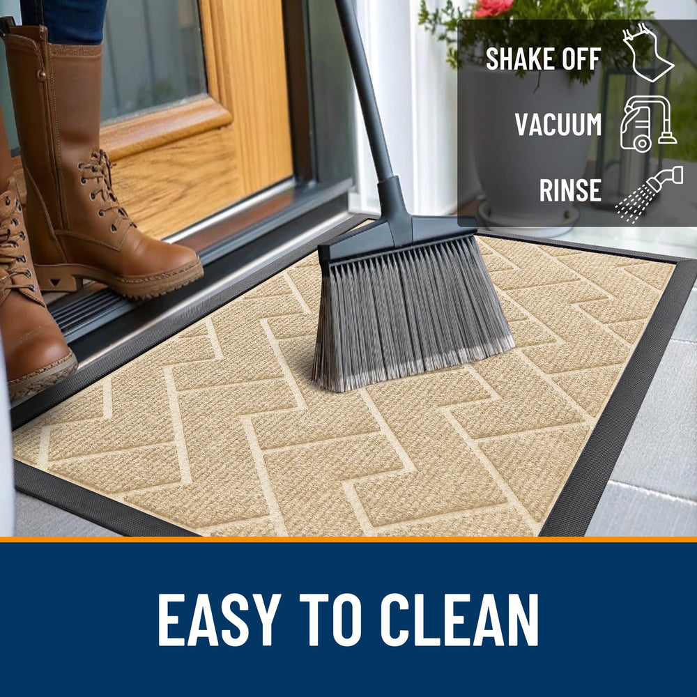 OLANLY Front Door Mat beside a door entrance
