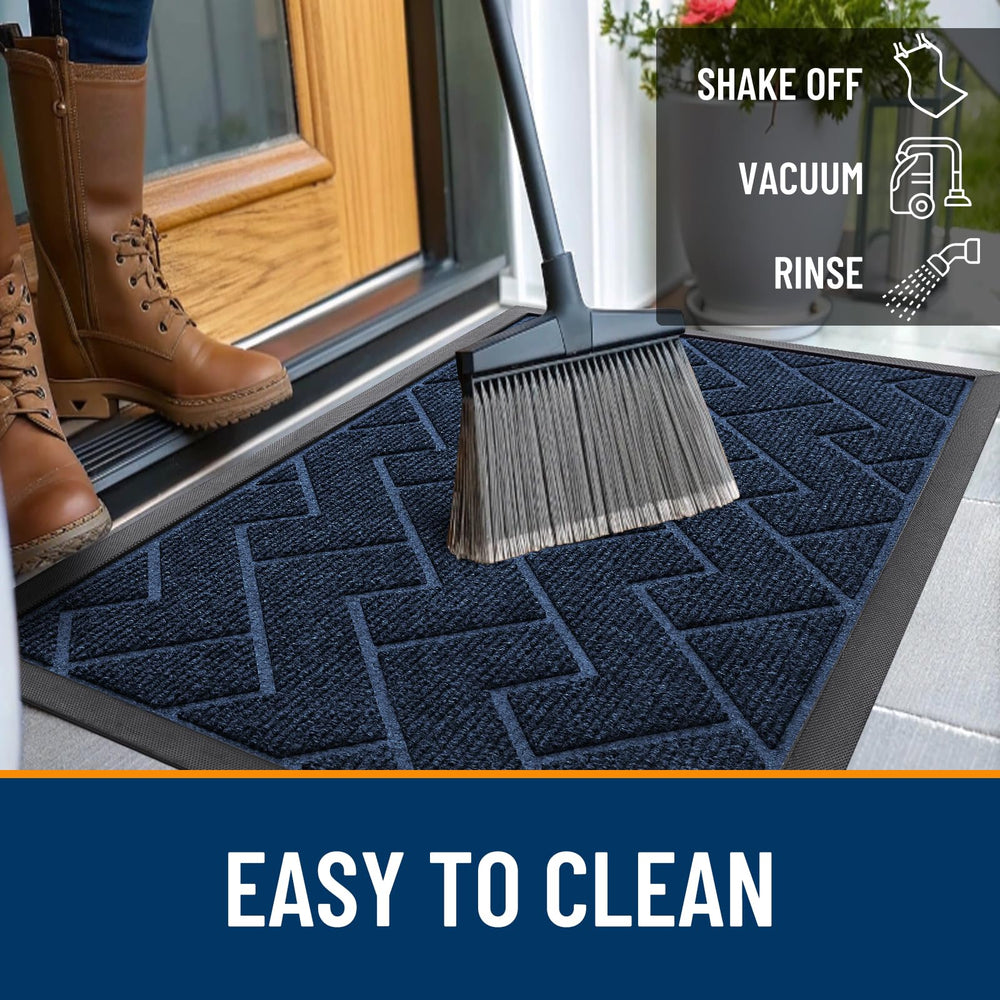 OLANLY Front Door Mat Blue 35x23 in entryway