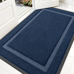 OLANLY Front Door Mat Blue 59x30 front view
