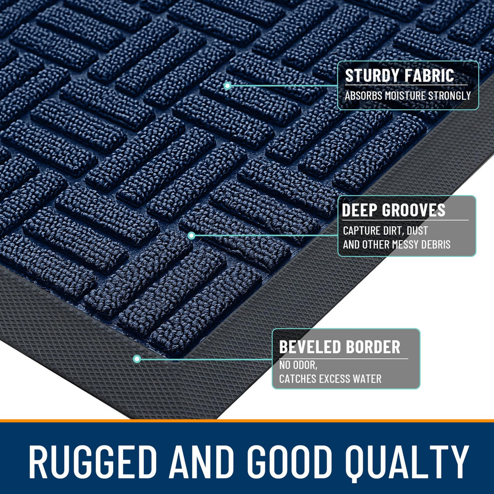 OLANLY Front Door Mat capturing dirt and moisture