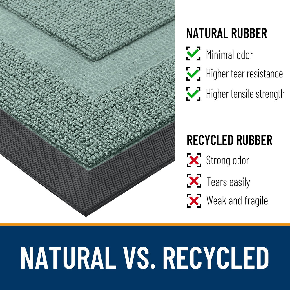 OLANLY Front Door Mat deep grooves for dirt capture