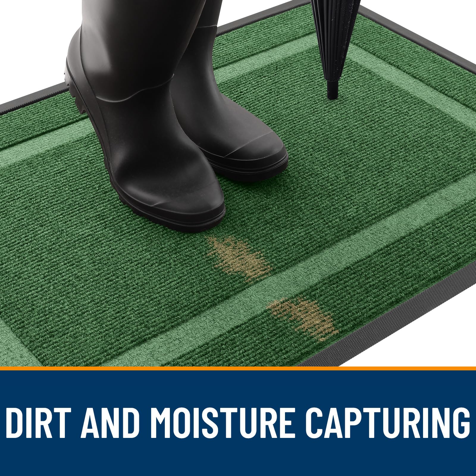 OLANLY Front Door Mat deep grooves for dirt capture