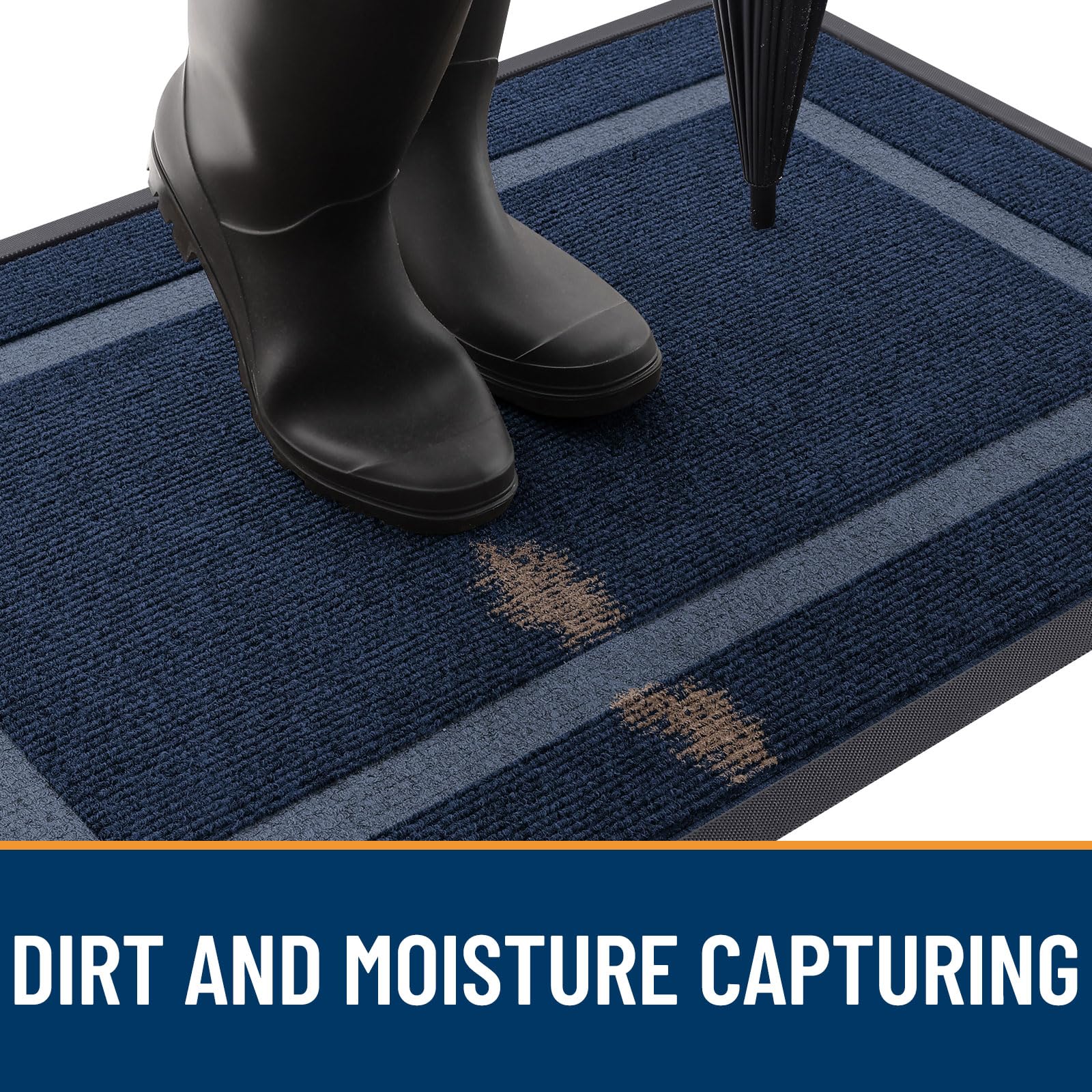 OLANLY Front Door Mat demonstrating dirt capture
