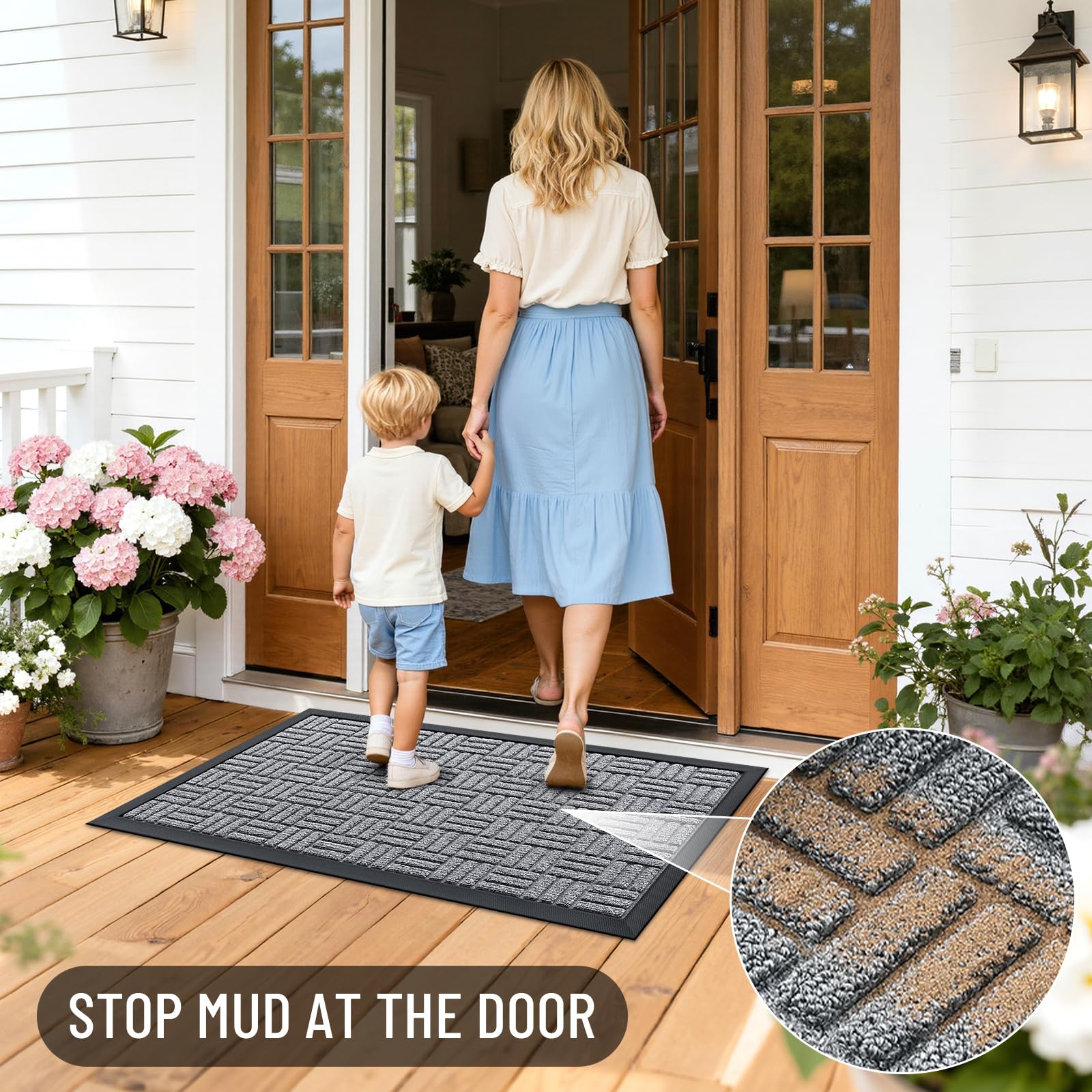OLANLY Front Door Mat dimensions 29.5x17 inches