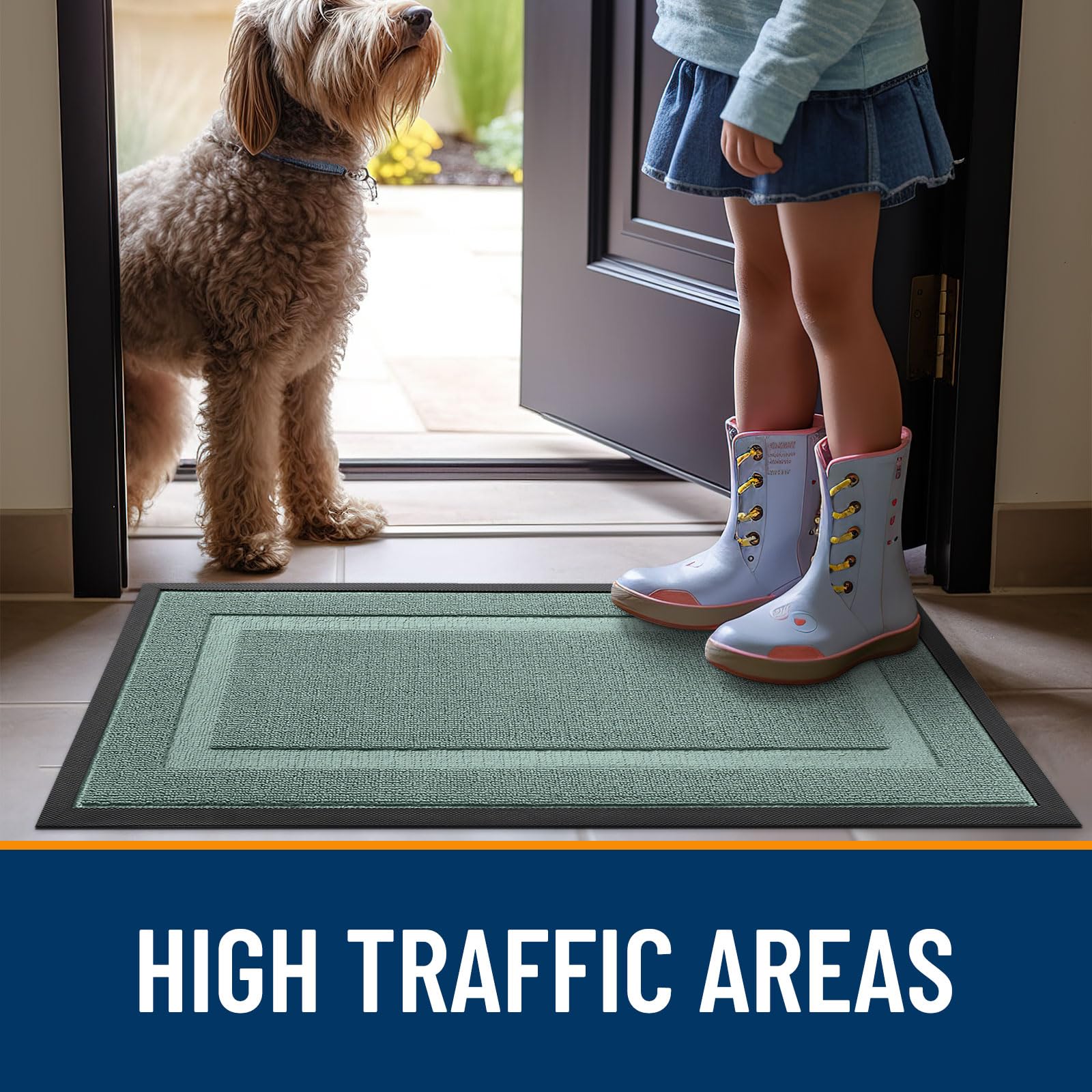 OLANLY Front Door Mat displayed at a home entrance